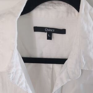 Quince Women's Linen Classic White Button Down Shirt